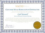 We are MICRO CMRC Certified Mold Remediation Company